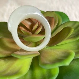 Genuine White Jade Vintage Ring